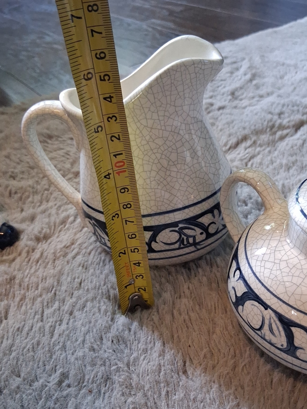Vtg Potting Shed Dedham Pottery milk Cream/Tea Pot - Picture 2 of 5